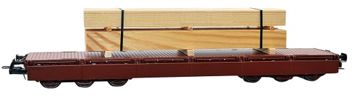  NW22948 - H0 - Flachwagen Samms-u 454, Holzbalken-Ladung, DB AG, Ep. IV-V
